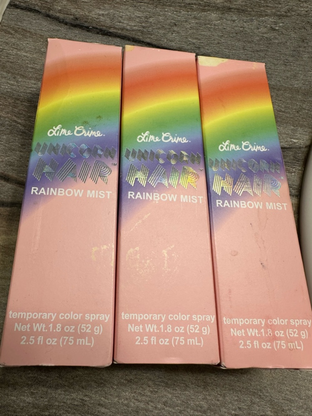 Lime Crime Pink Packaged Hair Color Boxes